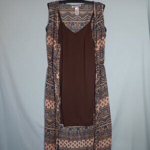 2 Pcs Brown Multi-Colored Sundress - Size M